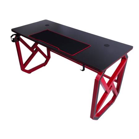 Frag gaming desk schwarz/rot funktioneller und ergonomischer Schreibtisch minimalistisches Möbeldesign unterstützt durch eine stabile Konstruktion