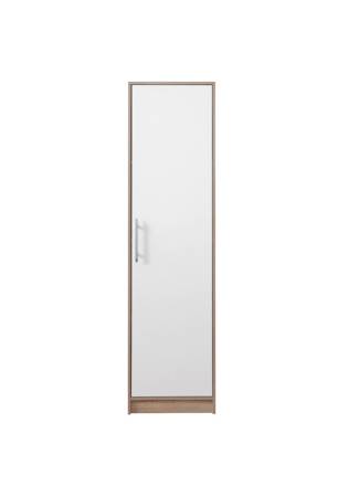 Garderobe Caspe 50 cm hell sonoma Eiche / weiß modernes Design ABS-Finish und Aluminium-Griffe