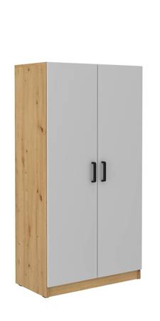 Garderobe Makana 80 cm Eiche handwerklich / hellgrau funktionelles Möbelstück für das Jugendzimmer oder Büro 