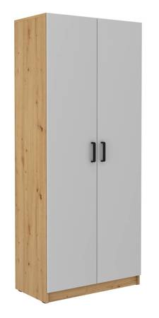 Garderobe Makana 80 cm Eiche handwerklich / hellgrau funktionelles Möbelstück für das Jugendzimmer oder Büro 