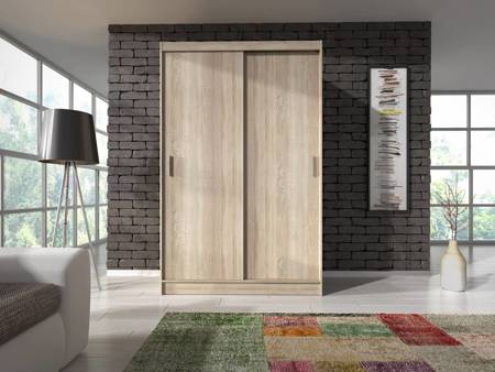 Goya 130 cm Schiebeschrank Eiche sonoma moderne Garderobe ideal für ein Schlafzimmer Kleiderschrank oder Flur