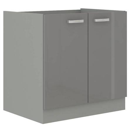 Grau 80 D 2F BB Küchenhochschrank mit Regal, dampf-, hitze- und spritzwassergeschützter Schrank