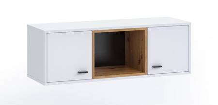 Hängeschrank Olier 105 cm weiß minimalistisches Design stilvolle Vitrine für das Wohnzimmer eine einfache Form, die sich in jedes Interieur einfügt