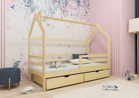 Holzbett Dale 80x170 cm Kiefer modernes Design Kinderbett aus massivem Kiefernholz Kinderhausbett