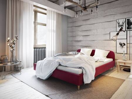 Ivrea 140x200 kastanienbraun gepolstertes Bett mit Kopfteil im modernen Stil ideal für Schlafzimmer