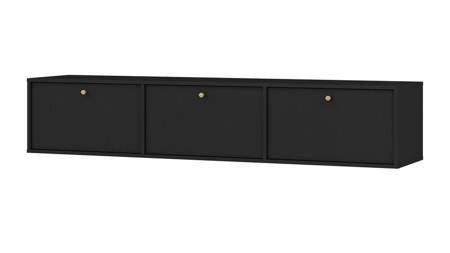 Kioto IV RTV-Wandschrank 180 cm schwarz graphit stilvolles Design mit zeitlosen Farben Türen öffnen nach unten