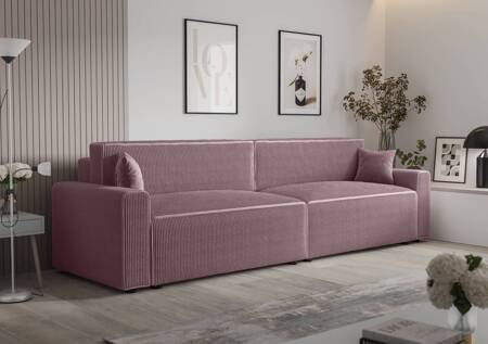 Klappsofa Brandon XL Bis heather modernes Design dreidimensionalen Stoff mit ausdrucksvollen Streifen Bettzeugbehälter