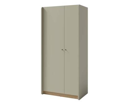 Kleiderschrank Olivio 90 cm beucalyptus / baltic oak dune modernes Design ABS-Finish dezente schwarze Griffe