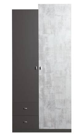 Kleiderschrank Tablo 90 cm graphit / enigma ideal für das Jugendzimmer sehr brauchbar und hat ein modernes Design