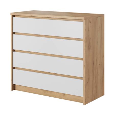 Kommode Novi 93 cm Eiche craft gold / weiß Funktionsmöbel in zeitlosem Design ideale Kommode für Schlafzimmer oder Wohnzimmer