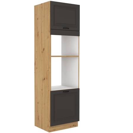 Küchenhochschränke Style 60 DPM-210 2F Schrank für den Einbau von Mikrowelle und Ofen schrankfest gegen Dampf hohe Temperaturen und verschüttete Flüssigkeiten