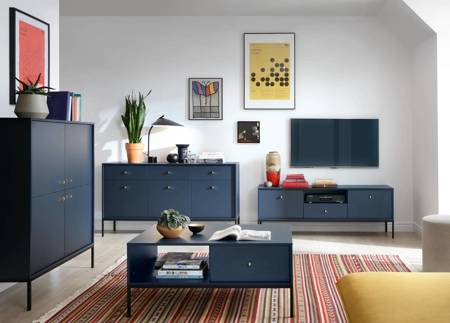 Möbelset Mono Dunkelblau Minimalistisches Design Wohnzimmermöbelset oder für das Wohnzimmer stilvoller goldener Griff