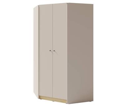 Olivio Eckschrank 145 cm sandbeige/geölte Eiche modernes Design ABS-Finish und schwarze Griffe