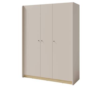 Olivio Kleiderschrank 145 cm sandbeige/geölte Eiche modernes Design schwarze Griffe ABS-Finish