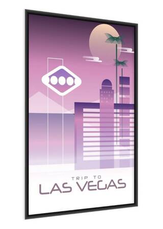 Poster Reise nach Las Vegas 70x100 gerahmtes Poster Präzisionsdruck mit stilvoller Grafik perfekte Dekoration für Wohnzimmer oder Schlafzimmer