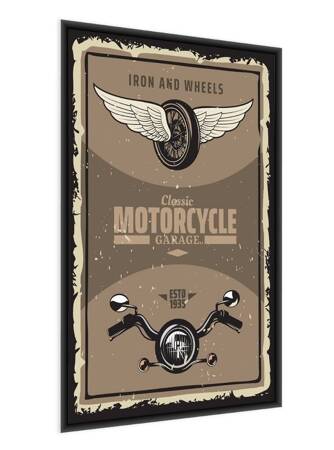 Poster Vintage Motorrad 70x100 gerahmt Poster Präzision Druck mit stilvollen Grafiken perfekte Dekoration für Wohnzimmer oder Schlafzimmer