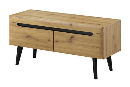 RTV Schrank Atka 107 cm Eiche artisan / schwarz modernes Design Schrank im skandinavischen Stil ideal für Wohnzimmer und Wohnbereich