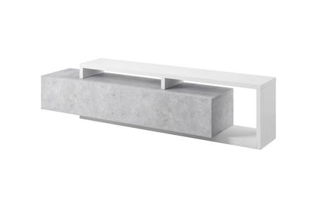 RTV Schrank Bota 219 cm weiß / Beton colorado modernes Design und asymmetrische Körper resistent gegen Schäden