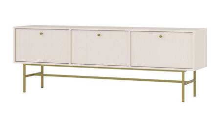 RTV-Schrank Kioto III 180 cm beige stilvolles Design Metallrahmenschrank mit nach unten öffnenden Türen gedeckte Farben