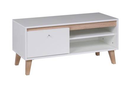 RTV Schrank Navia 100 cm weiß / san remo helles modernes Design im skandinavischen Stil gedeckte Farben, die zu jeder Einrichtung passen