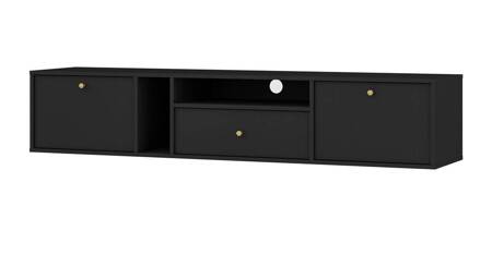 RTV-Wandschrank Kioto IV 180 cm schwarz graphit eleganter Schrank in zeitlosen Farben dezente Goldgriffe