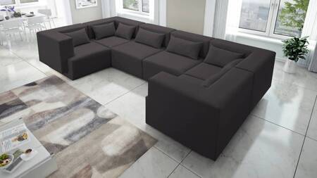 Samos V Ecksofa graphit modernes Design geschmackvolle Form passend zu jeder Inneneinrichtung stilvoller weicher Stoff