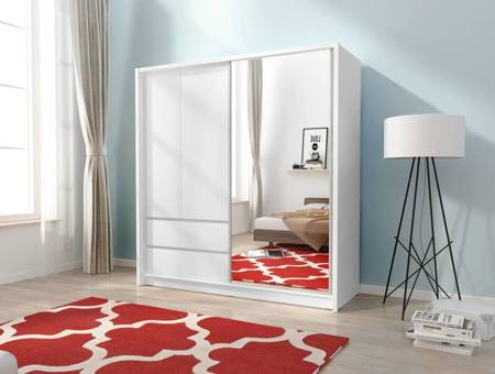 Schiebeschrank Cento 204 cm weiß modernes Design Kleiderschrank ideal für Garderobe Schlafzimmer oder Diele