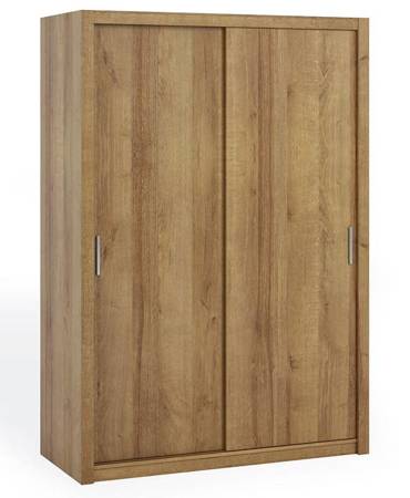 Schiebeschrank Rico 150 cm Eiche gold Funktionsmöbel klassische Form idealer Kleiderschrank für Schlafzimmer Garderobe oder Diele 