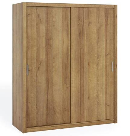 Schiebeschrank Rico 180 cm Eiche gold Funktionsmöbel klassische Form idealer Kleiderschrank für Schlafzimmer Garderobe oder Diele 