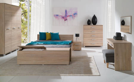 Schlafzimmer-Möbel-Set Maximus Eiche sonoma Licht klassisches Design funktional und komfortabel wird Liebhaber der klassischen Interieur begeistern