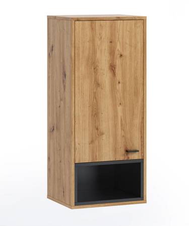 Schrankwand Olier 42 cm Eiche handwerklich minimalistisches Design stilvolle Vitrine für das Wohnzimmer eine einfache solide, die sich in jedes Interieur fügt