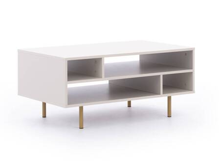 Sula Couchtisch beige elegantes Design Tischset auf einem Metallfuß auslaufsichere Platte