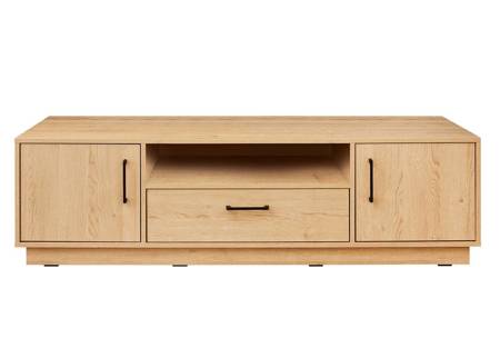 TV-Schrank Santiago 160 cm Schwamm Eiche elegantes Design einfache Form von Möbeln passend in jedes Interieur