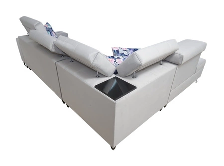 Ecksofa mit Schlaffunktion Hampton VII quarzrosa linkesaus Samtstoff mit glatter Oberfläche