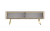 RTV-Schrank Nevea 150 cm beige eleganter Schrank in dezenten Farben originelle Dekoration für jedes Interieur stabile goldene Beine