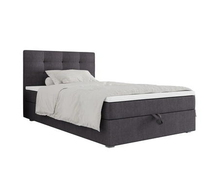 Boxspringbett Flint 100x200 graphit im modernen skandinavischen Stil mit gepolstertem Kopfteil Bett mit Staukasten