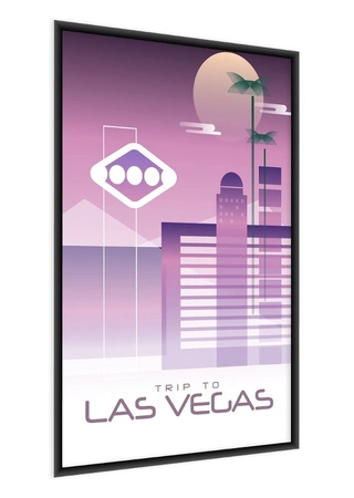 Poster Reise nach Las Vegas 70x100 gerahmtes Poster Präzisionsdruck mit stilvoller Grafik perfekte Dekoration für Wohnzimmer oder Schlafzimmer