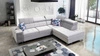 Ecksofa mit Schlaffunktion Hampton VII graue Esche rechtes Ecksofa für den Raum aus Samtstoff mit glatter Oberfläche