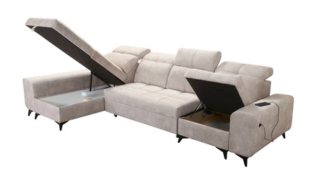 Ecksofa mit Schlaffunktion Buffalo XII honey links stilvolles und funktionelles Ecksofa mit Bettkasten