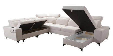 Ecksofa mit Schlaffunktion Kelly Sleek VIII Esche grau rechts Stilvolles Ecksofa für Wohnzimmer bietet Komfort beim Entspannen