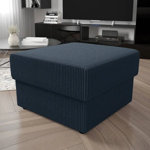 Fogu blauer Pouffe stilvoller Design-Pouffe ideal zur Ergänzung Ihres Dekors weicher Kordstoff mit markanten Streifen