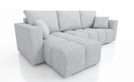 Ecksofa mit Schlaffunktion Linco grau Esche Universal Ecksofa mit modernem Design aus strapazierfähigem Webstoff