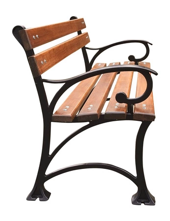 Gartenbank 180 cm FIEM-03-LP-180 Parkbank aus Gusseisen mit Rückenlehne aus Erlenholz, lackiert