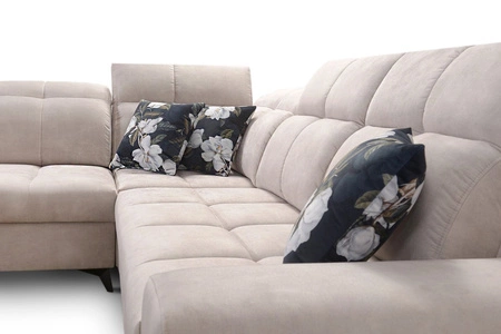 Ecksofa mit Schlaffunktion Buffalo VII gelb links stilvolles Ecksofa mit Bettzeugcontainern Velourstoff