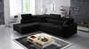 Ecksofa mit Schlaffunktion Nausa III schwarzer linksseitiger Samt stilvolles bequemes Ecksofa verstellbare Kopfstützen Bettzeugcontainer