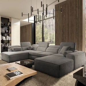Ecksofa mit Schlaffunktion Viano VI grau rechts Design-Ecksofa für moderne Einrichtungen zwei Container für Bettzeug