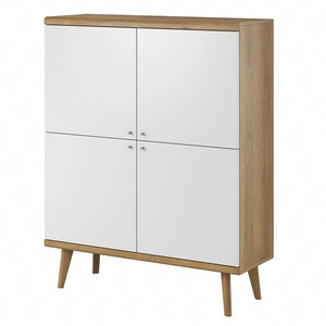 Primo 107 cm Eiche riviera / weiß modernes Design im skandinavischen Stil Kommode umrandet mit speziellem ABS-Furnier