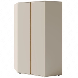 Eckkleiderschrank Paguro sandbeige / Eiche geölt modernes Design ABS-Finish Kleiderschrank für Jugendzimmer