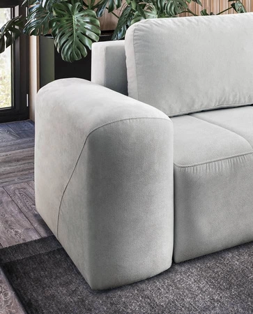 Ecksofa mit Schlaffunktion Bovec II blau rechts Komfort-Ecksofa mit stilvollem Charakter-Bettcontainer