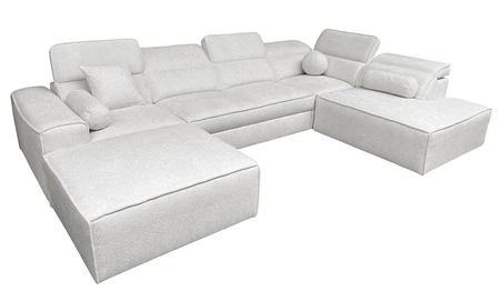 Ecksofa mit Schlaffunktion Viano VI hellbraun links Design-Ecksofa für moderne Einrichtungen zwei Container für Bettzeug